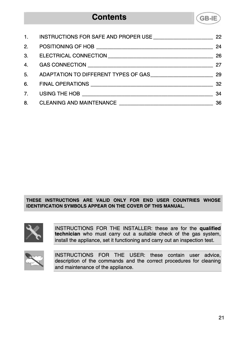 Page 1 of the manual User Manual Smeg SE70SXBE1