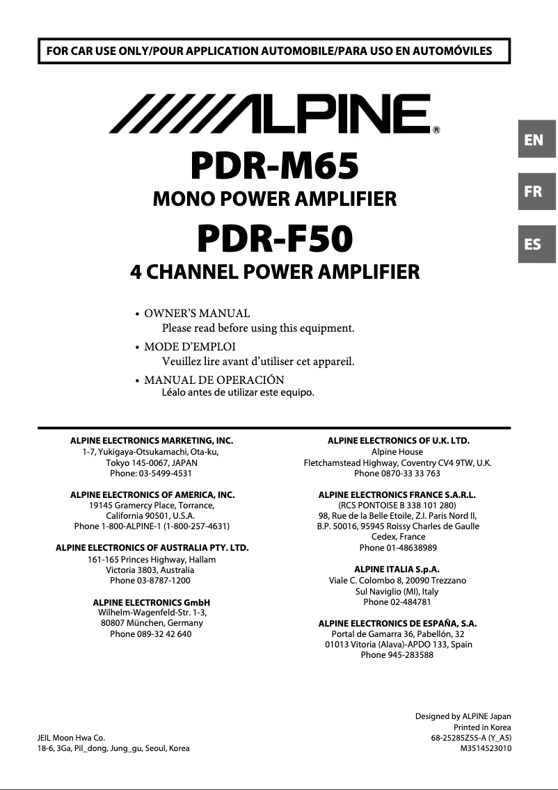 First page image of the manual for PDR-M65
