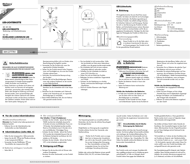 First page image of the manual for IAN 277781