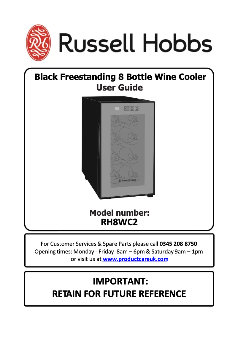 First page image of the manual for RH8WC2