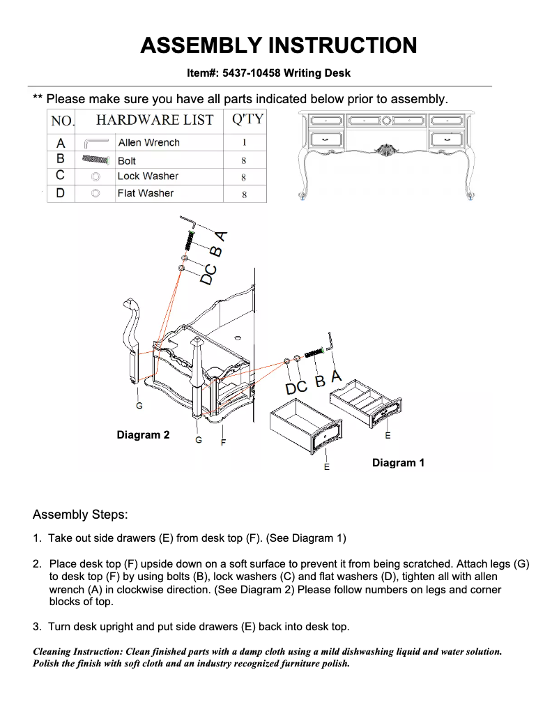 First page image of the manual for 5437-10458