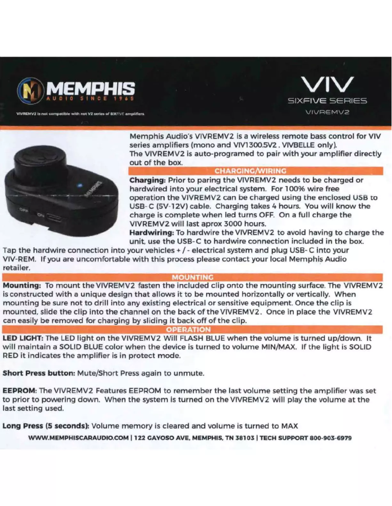 Page 1 of the manual User Manual Memphis Audio VIVREMV2