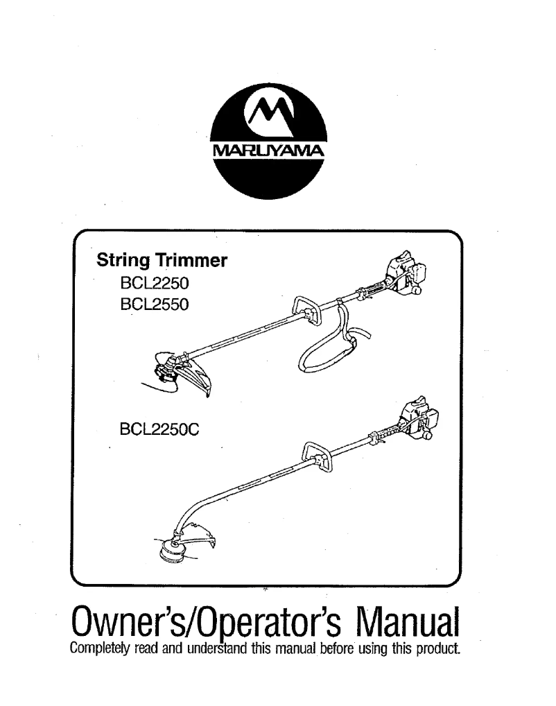 First page image of the manual for BCL2250C
