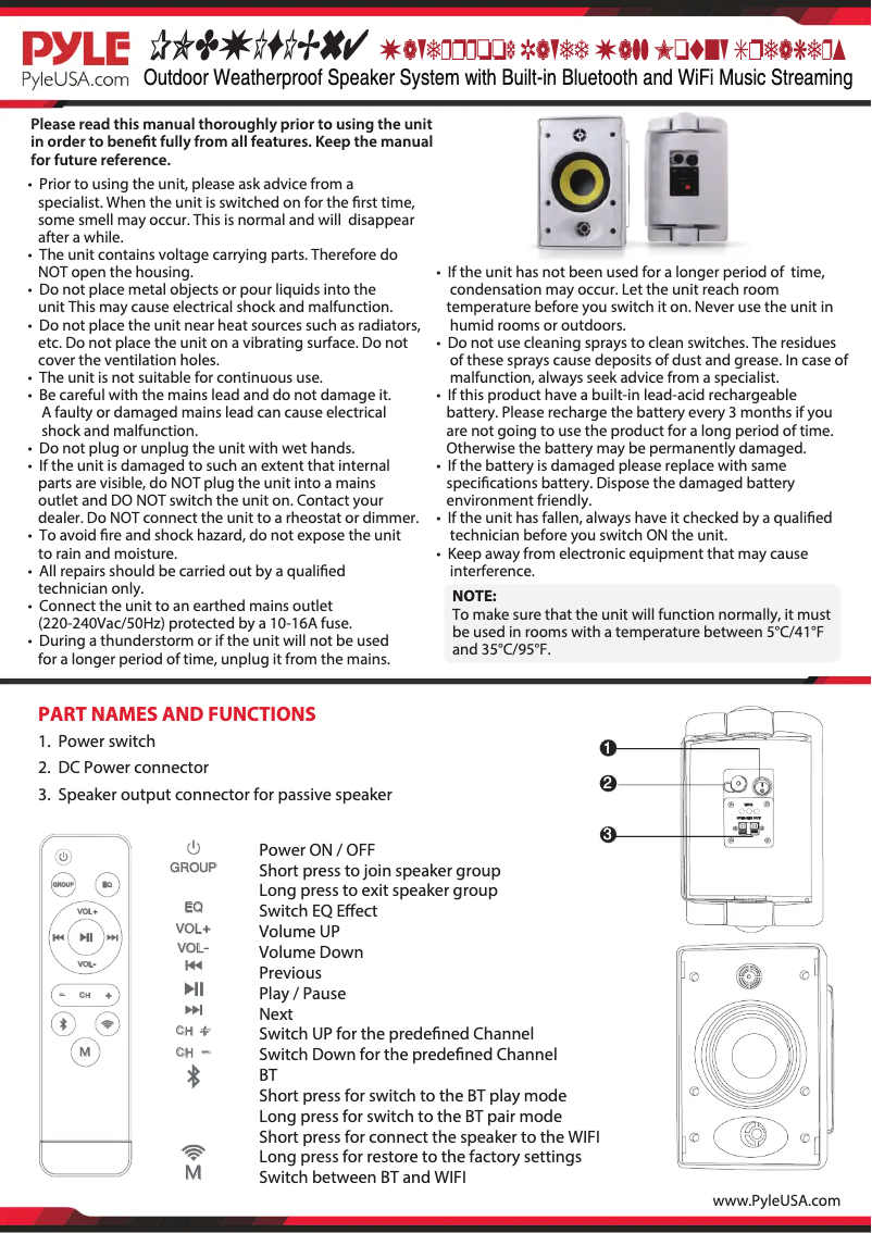 First page image of the manual for PODWIFIB64