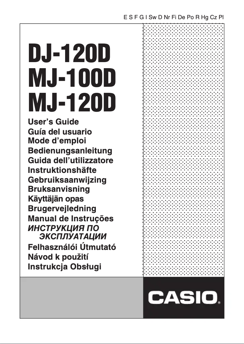 Page 1 of the manual User Manual Casio MJ-120D