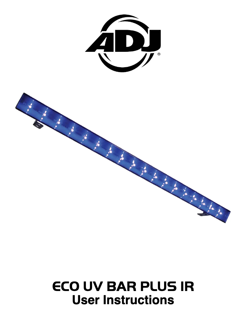 First page image of the manual for ECO UV Bar Plus IR