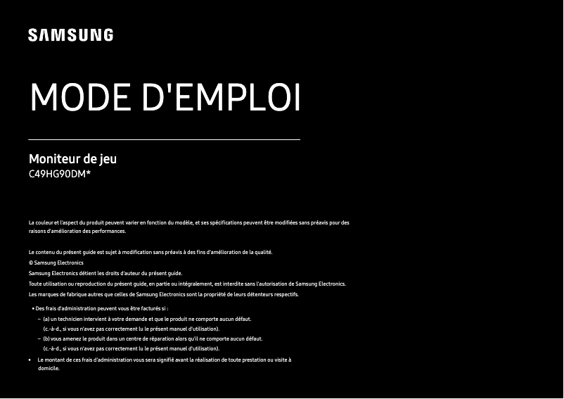 First page image of the manual for C49HG90DMR