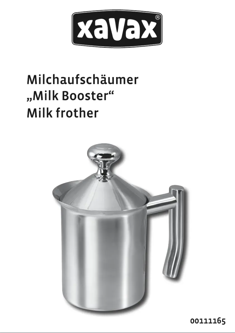 First page image of the manual for Milk Booster 111165