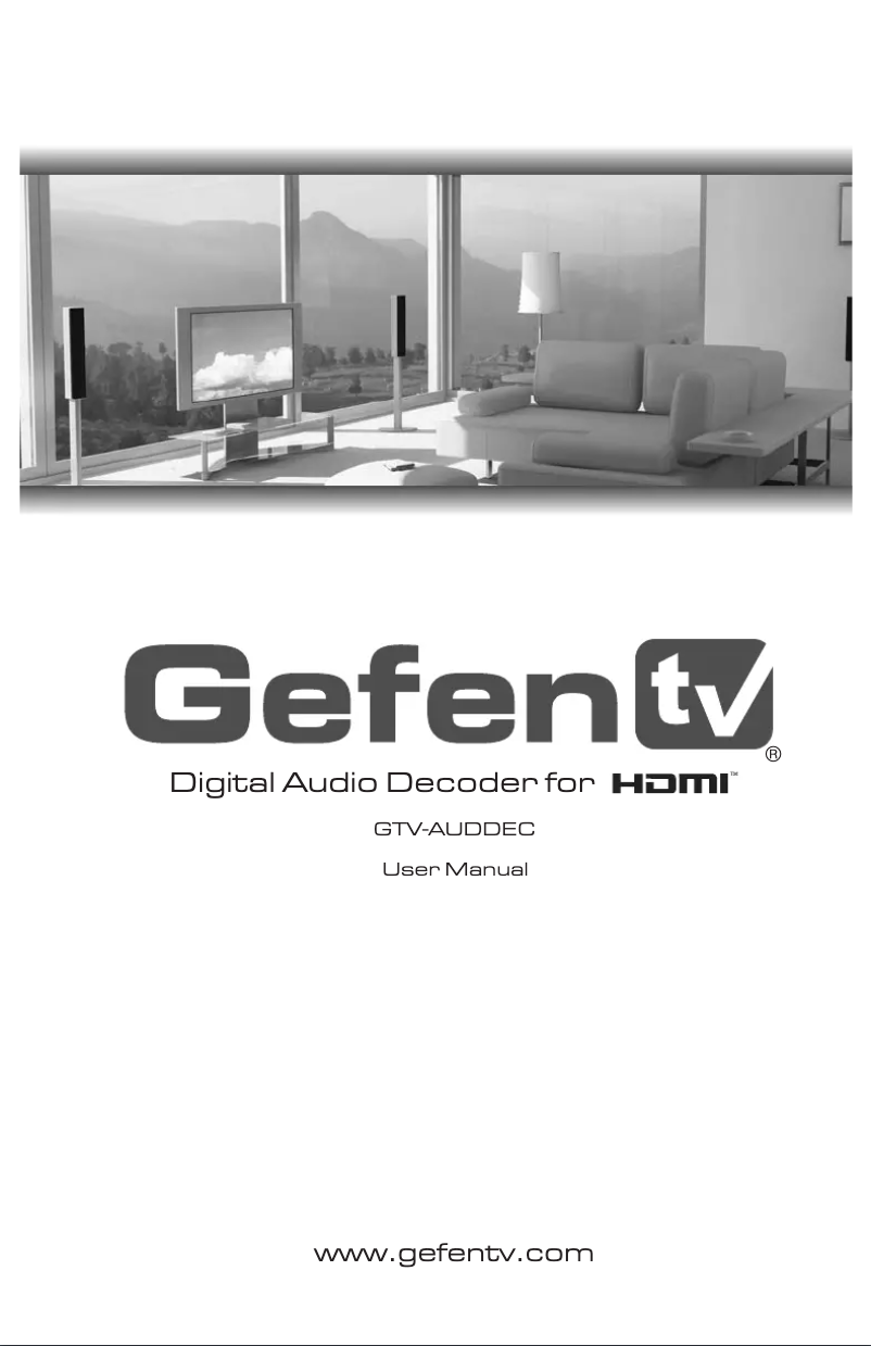 Page 1 of the manual User Manual Gefen GTV-AUDDEC