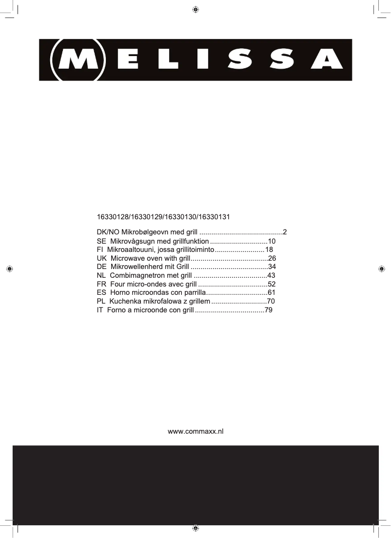 Page 1 of the manual User Manual Melissa 16330130