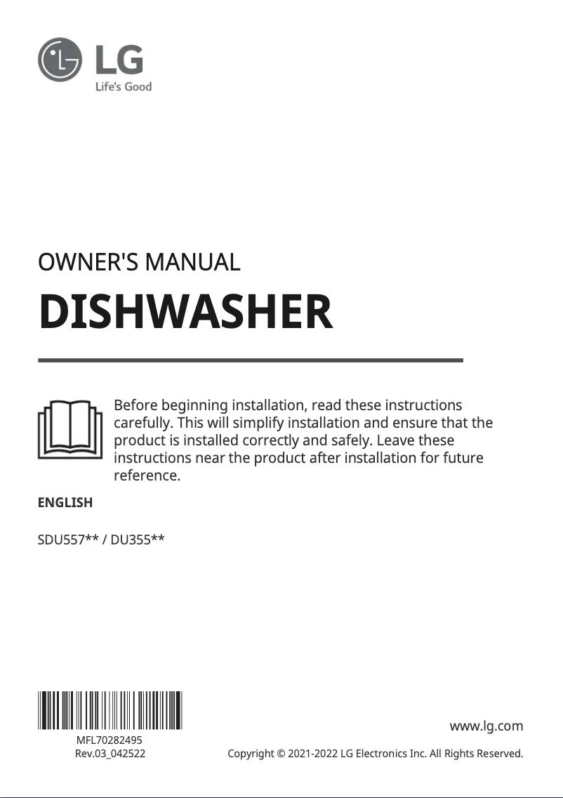 Page 1 of the manual User Manual LG SDU557HM