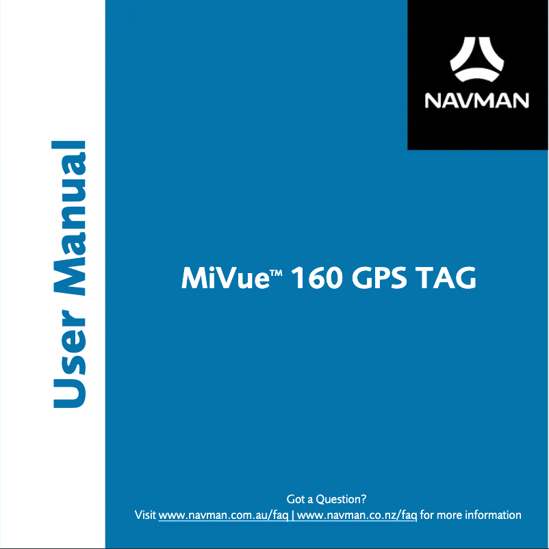 First page image of the manual for MiVue 160 GPS TAG