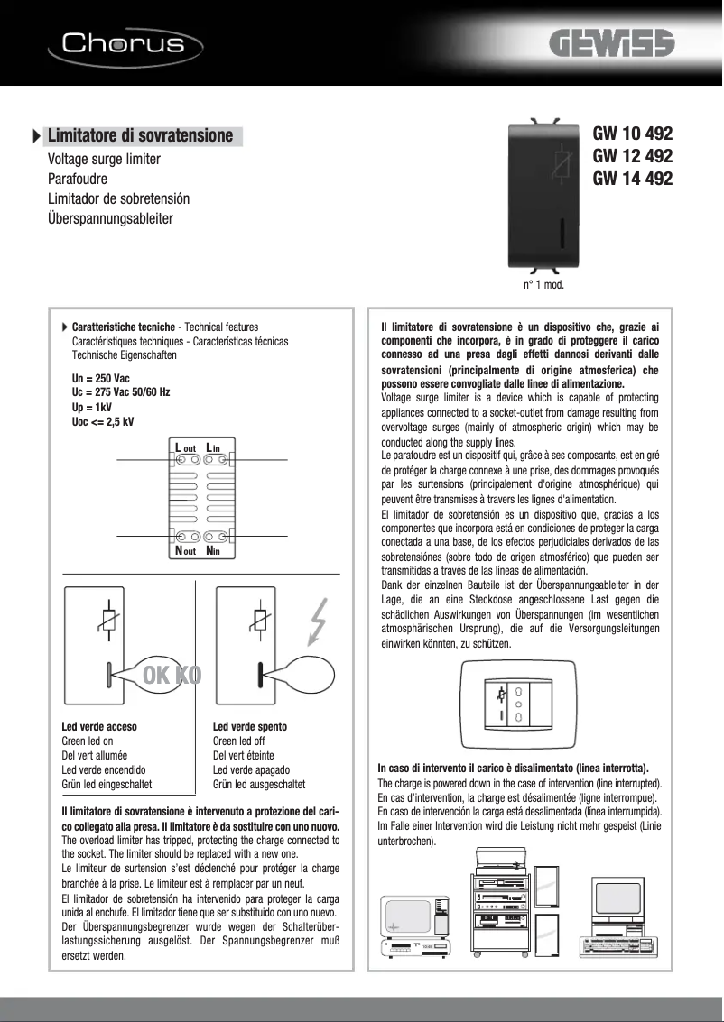 Page 1 of the manual User Manual Gewiss GW12492