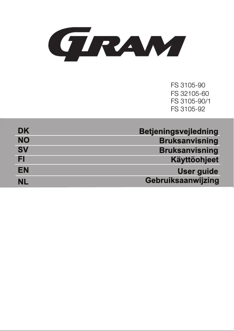 Page 1 of the manual User Manual Gram FS 3105-92