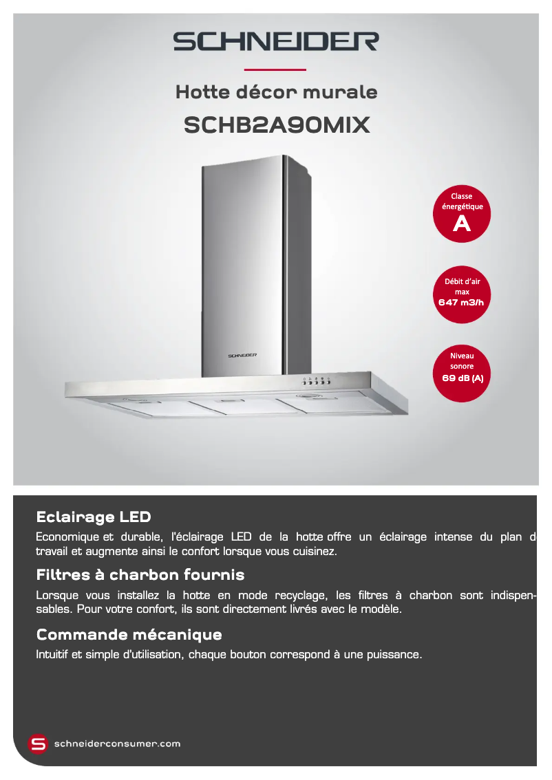 First page image of the manual for SCHB2A90MIX