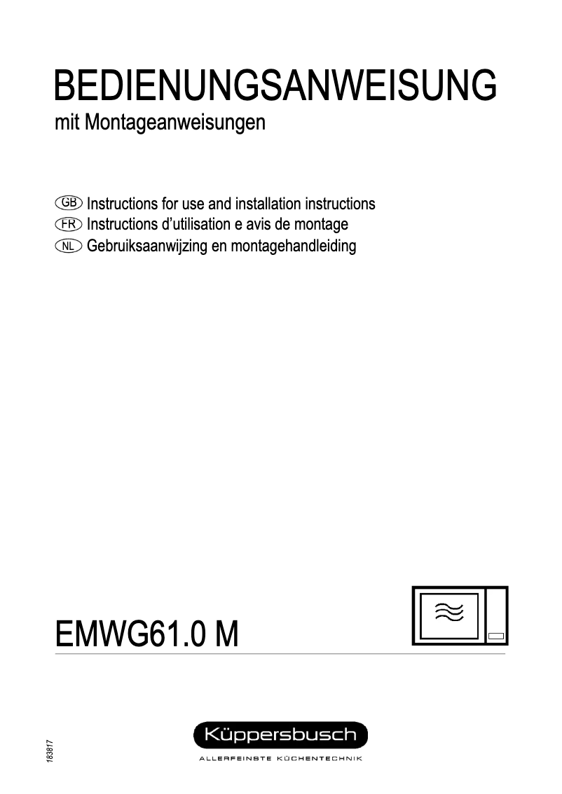 Image de la première page du manuel de l'appareil EMWG 61.0 M