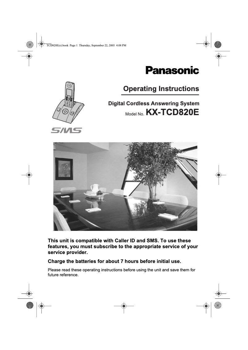 Page 1 of the manual User Manual Panasonic KX-TCD820E