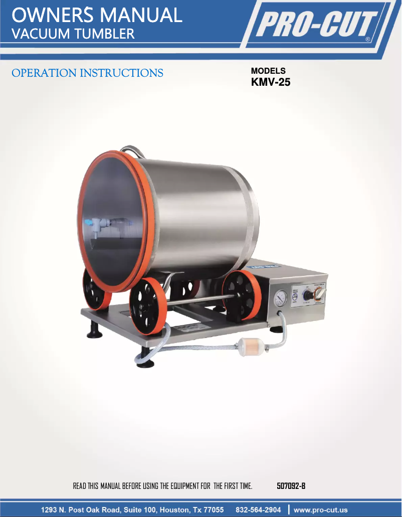 Page 1 of the manual User Manual Pro-Cut KMV-25