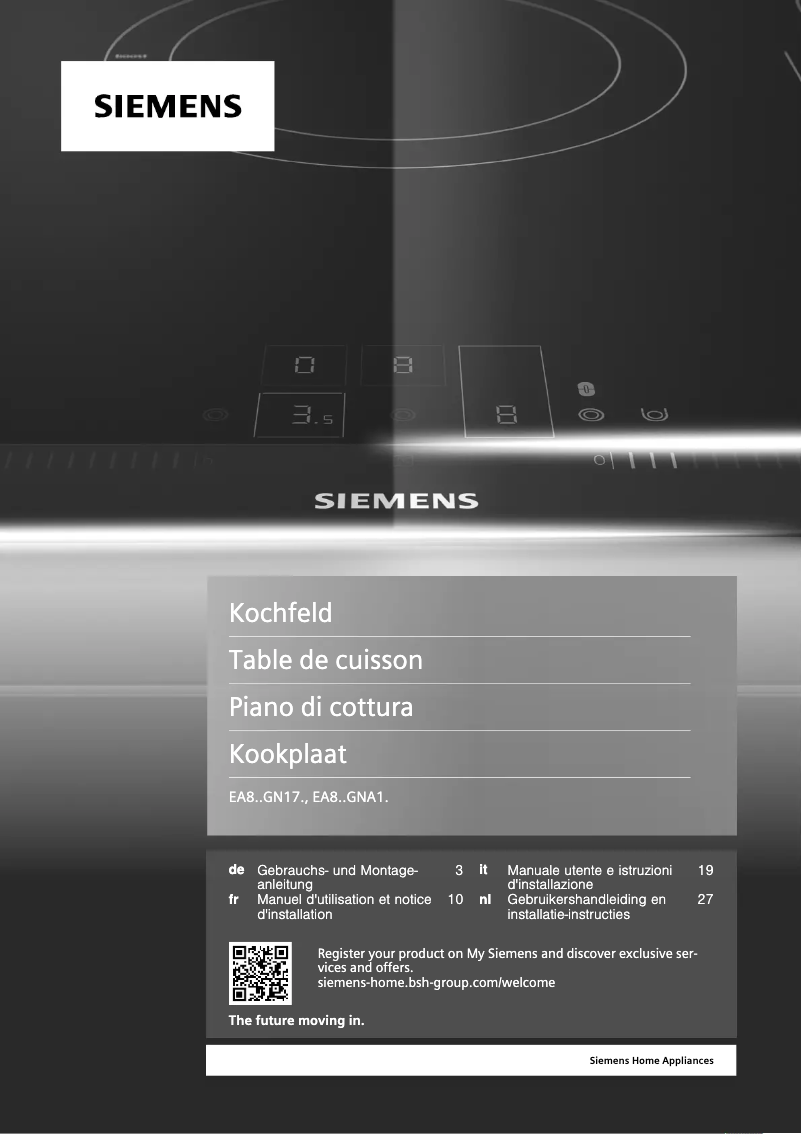First page image of the manual for EA845GN17