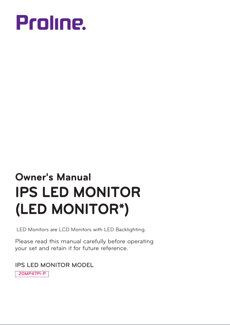 First page image of the manual for 20MP47PI
