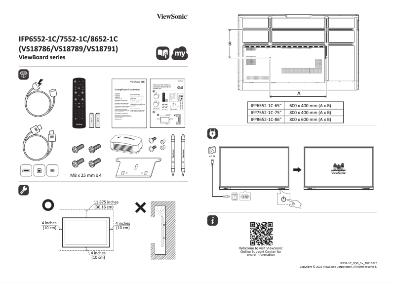 Image de la première page du manuel de l'appareil ViewBoard 6552-1C