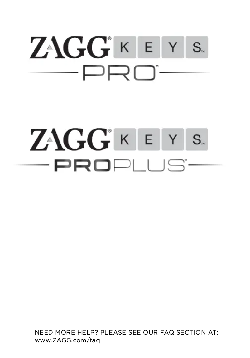 First page image of the manual for ZAGGkeys PROplus
