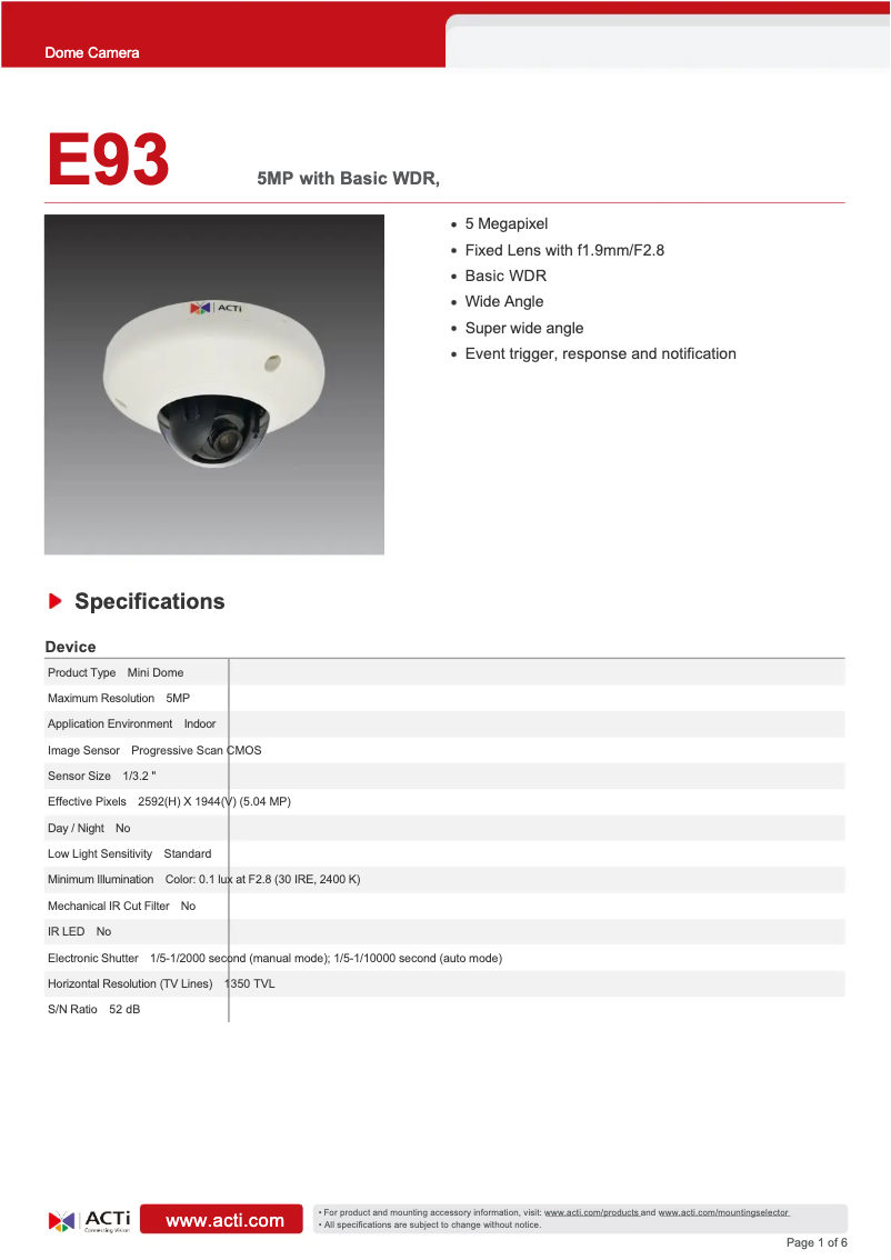 First page image of the manual for E93