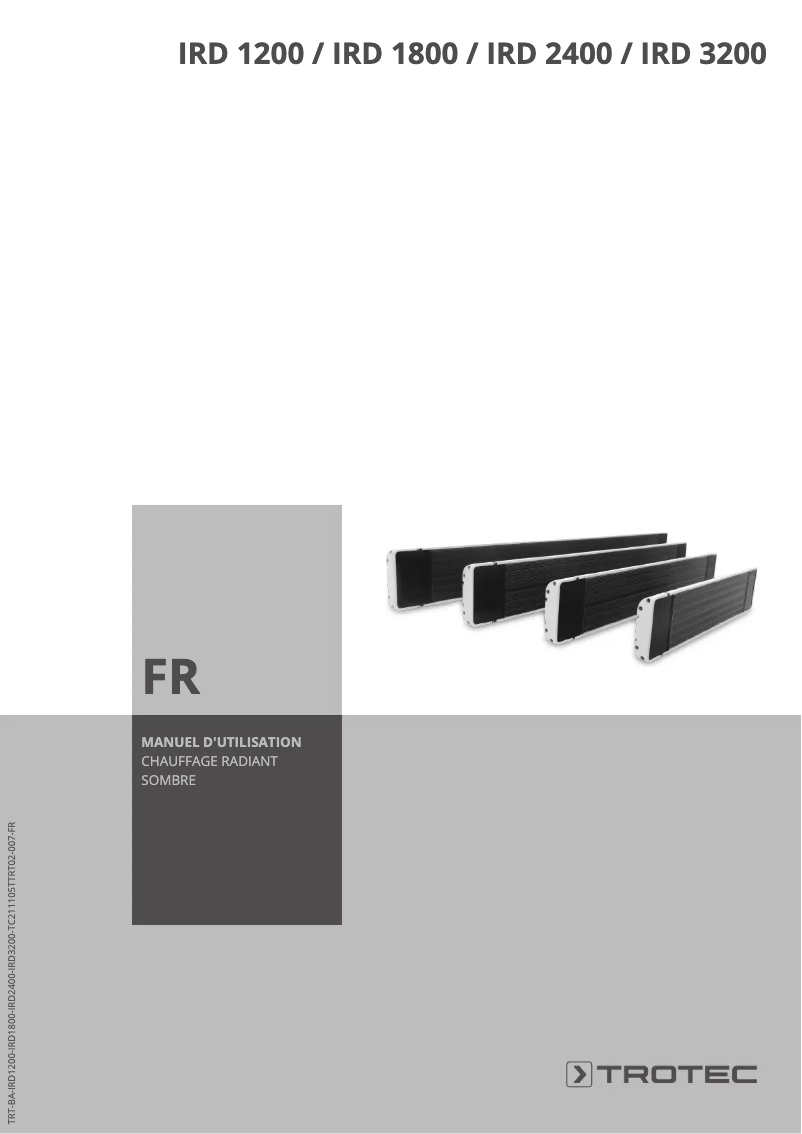 First page image of the manual for IRD 1800