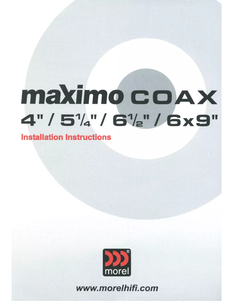 Page 1 of the manual User Manual Morel Maximo Coax 4