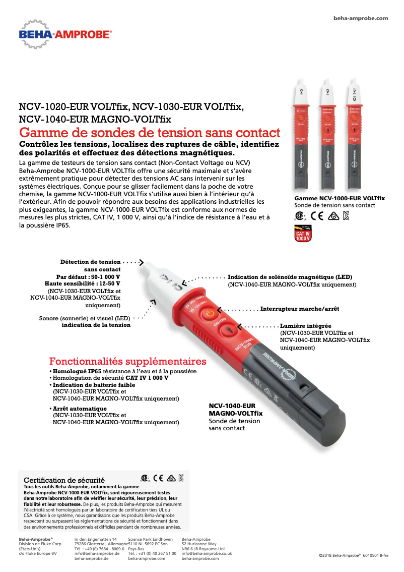 First page image of the manual for NCV-1040-EUR