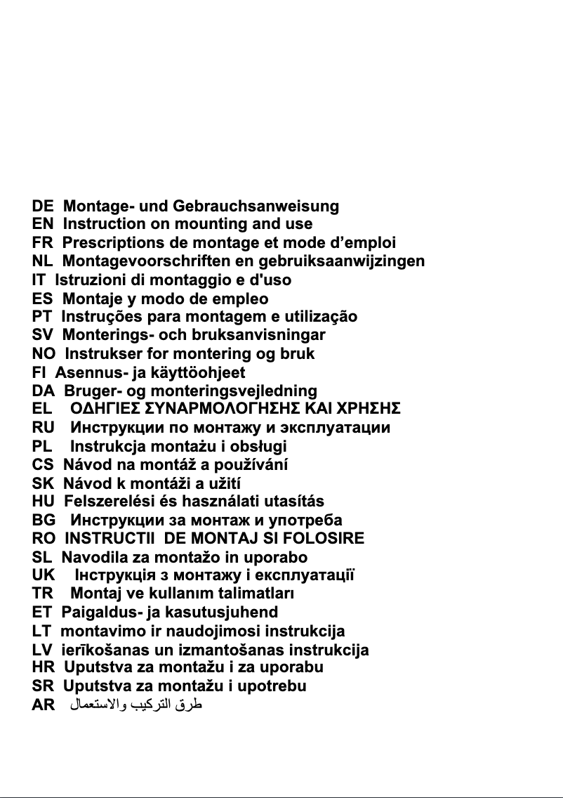 First page image of the manual for Certosa IX/A/60/PB