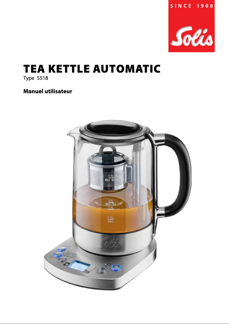 Page 1 of the manual User Manual Solis Tea Kettle Automatic 5518
