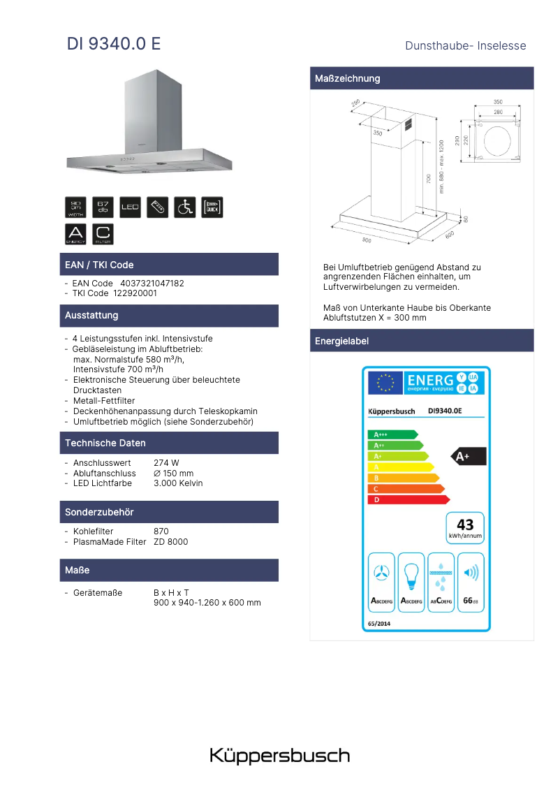 First page image of the manual for DI9340.0E
