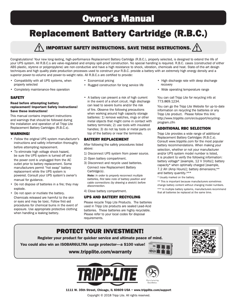 First page image of the manual for RBC54