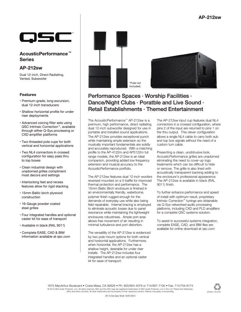 First page image of the manual for AP-212sw