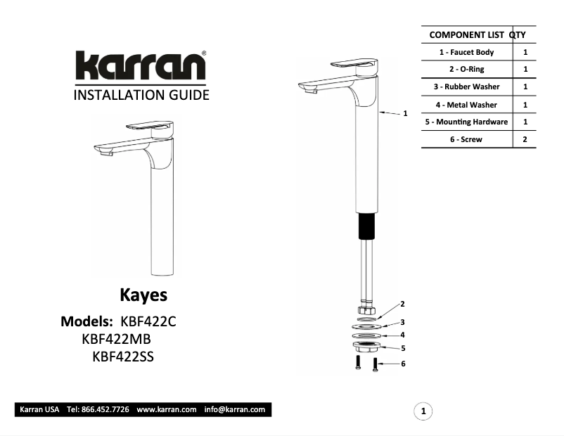 First page image of the manual for Kayes KBF422C