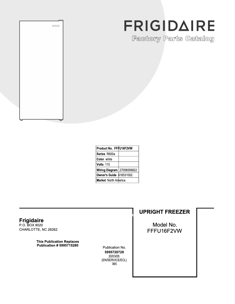 Image de la première page du manuel de l'appareil FFFU16F2VW