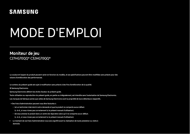 Page 1 of the manual User Manual Samsung C27HG70QQM