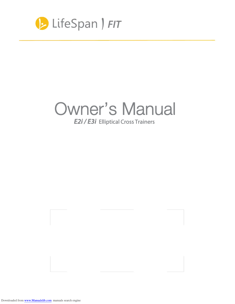 Page 1 of the manual User Manual LifeSpan E2i+