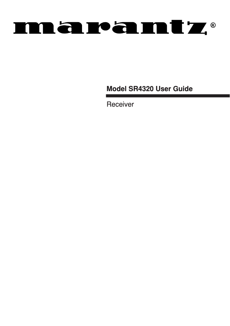 Page 1 of the manual User Manual Marantz SR-4320