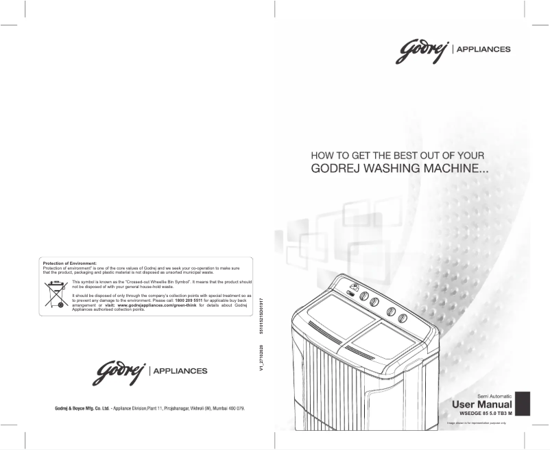 Page 1 of the manual User Manual Godrej WSEDGE 85 5.0 TB3 M