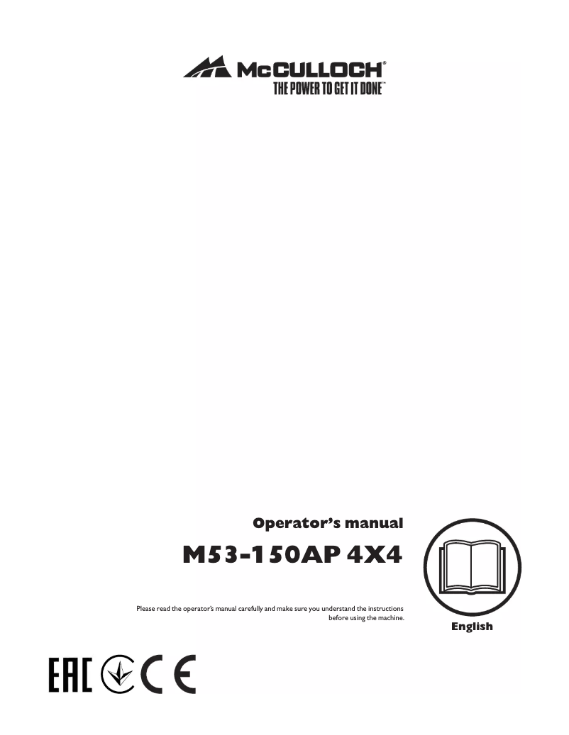 First page image of the manual for M53-150APX 4x4