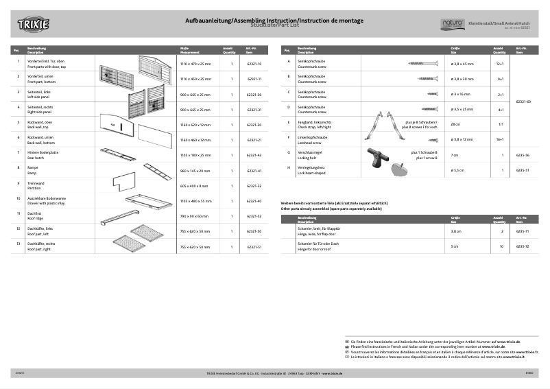 First page image of the manual for 62321