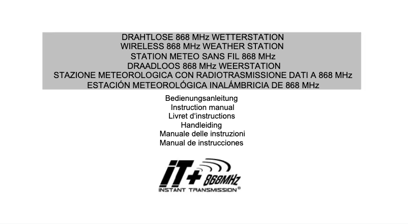 Page 1 of the manual User Manual Techno Line WS 9632