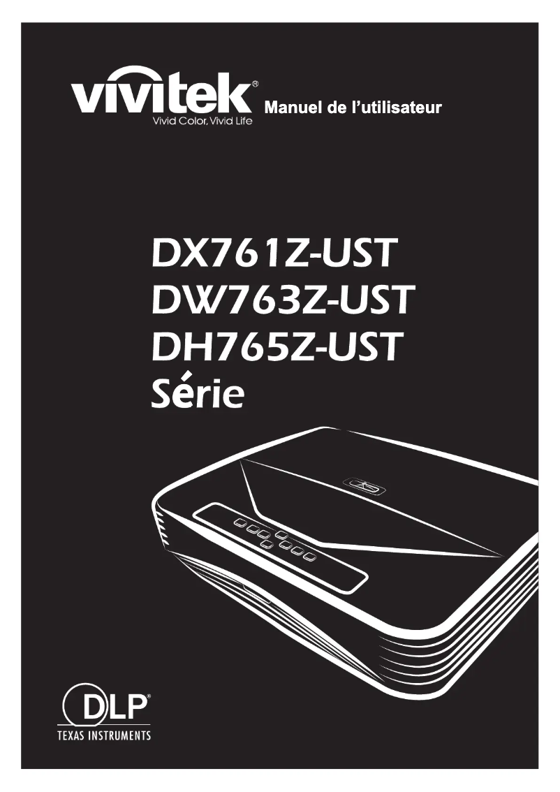 Page 1 de la notice Guide de démarrage rapide Vivitek DW763Z-UST