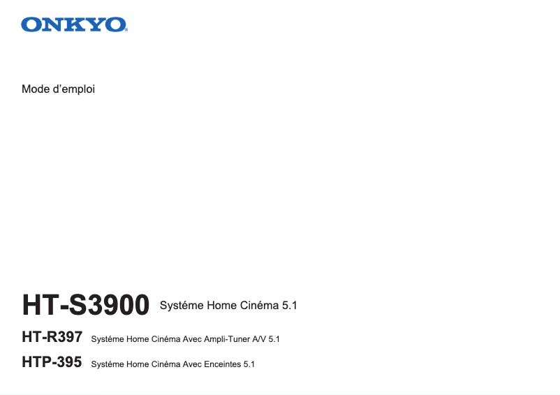 First page image of the manual for HT-S3900