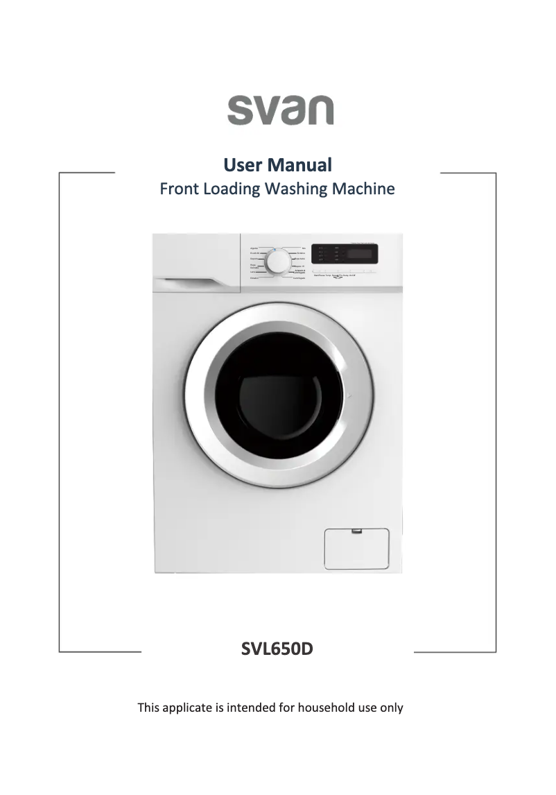 First page image of the manual for SVL650D