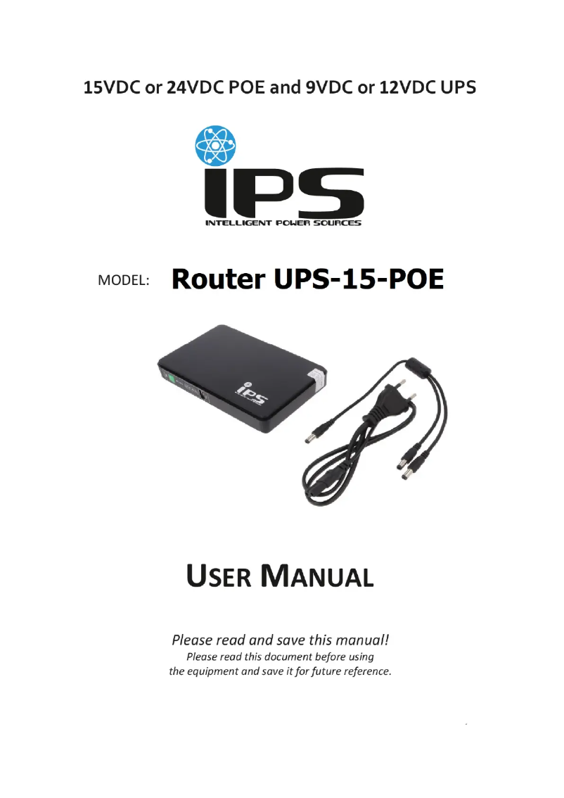 First page image of the manual for UPS-15-POE