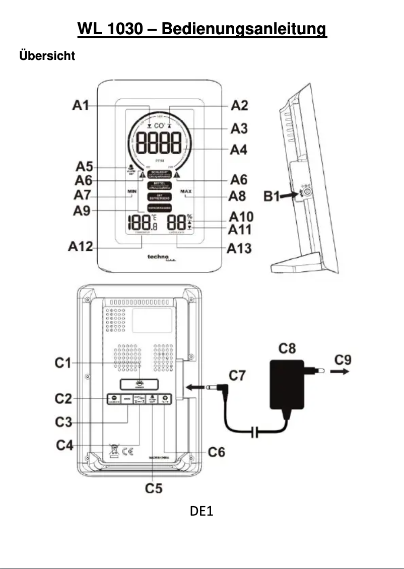 First page image of the manual for WL1030