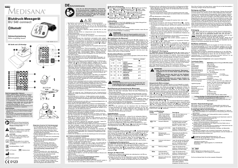 First page image of the manual for BU 540 Connect
